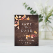 Fall Leaves | Rustisch hout Bespaar het Briefkaart (Staand voorkant)