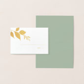Fall Leaves Sage Green Wedde Place Card Folie Kaarten (Display)