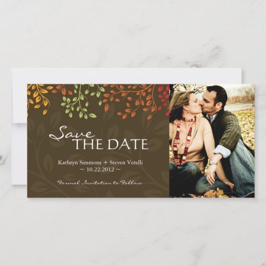 Fall Leaves Save the Date Photocard (Voorkant)