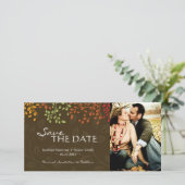 Fall Leaves Save the Date Photocard (Staand voorkant)