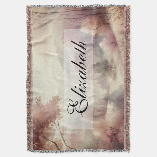 Fall Leaves Scenery neutrale kleuren Deken (Voorkant Verticaal)