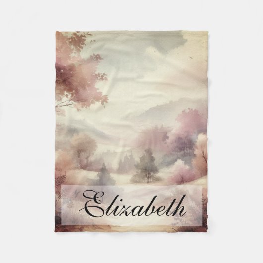  Fall Leaves Scenery neutrale kleuren Fleece Deken (Voorkant)