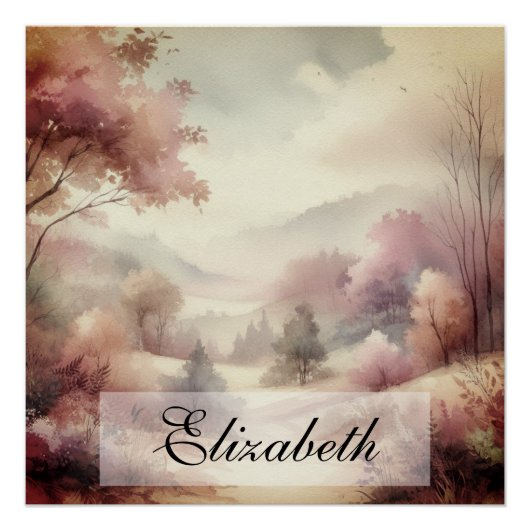  Fall Leaves Scenery neutrale kleuren Perfect Poster (Voorkant)