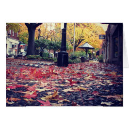 Fall Leaves Sidewalk Uitzicht