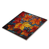 Fall leaves Stained Glass  Tegeltje (Zijkant)