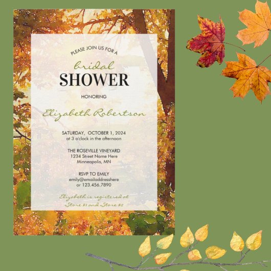 Fall Leaves & Sunshine Vrijgezellenfeest Kaart