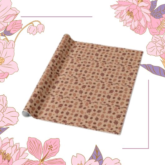 Fall Leaves Tan Naadloos Patroon Cadeaupapier