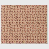Fall Leaves Tan Naadloos Patroon Cadeaupapier (Vlak)