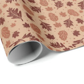 Fall Leaves Tan Naadloos Patroon Cadeaupapier (Rol Hoek)
