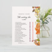 Fall Leaves Tea Trouwen Schoenenspel Kaart (Staand voorkant)