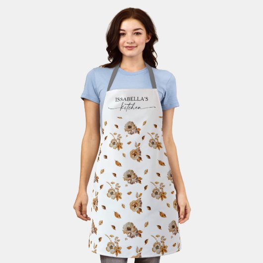 Fall Leaves Thanksgiving All-Over Print Apron Schort (Gedragen)