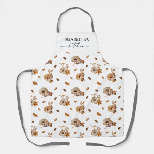 Fall Leaves Thanksgiving All-Over Print Apron Schort (Voorkant)