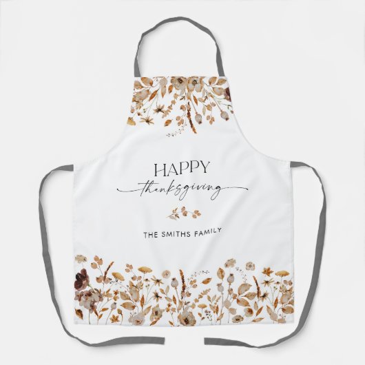 Fall Leaves Thanksgiving All-Over Print Apron Schort (Voorkant)