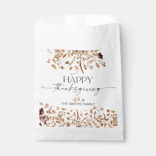 Fall Leaves Thanksgiving Dinner Favor Bags Bedankzakje (Voorkant)