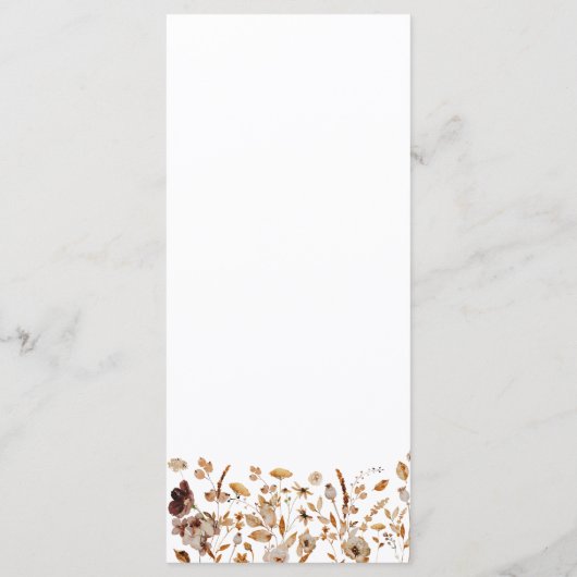 Fall Leaves Thanksgiving Dinner Flat Menu (Achterkant)