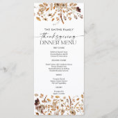 Fall Leaves Thanksgiving Dinner Flat Menu (Voorkant)