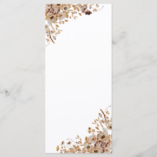 Fall Leaves Thanksgiving Dinner Flat Menu (Achterkant)