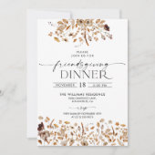 Fall Leaves Thanksgiving Dinner Invitation Kaart (Voorkant)