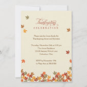 Fall Leaves Thanksgiving Dinner Invitation Kaart (Voorkant)
