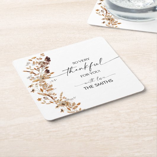  Fall Leaves Thanksgiving Dinner Kartonnen Onderzetters (Schuin)
