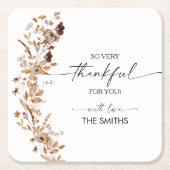  Fall Leaves Thanksgiving Dinner Kartonnen Onderzetters (Voorkant)