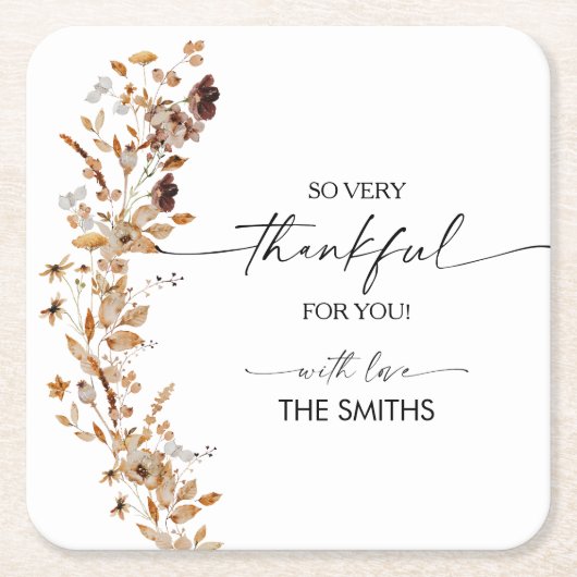 Fall Leaves Thanksgiving Dinner Kartonnen Onderzetters (Voorkant)