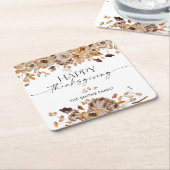 Fall Leaves Thanksgiving Dinner  Kartonnen Onderzetters (Schuin)