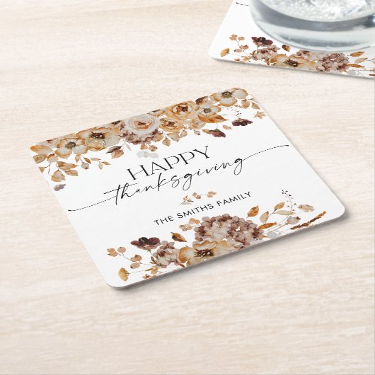 Fall Leaves Thanksgiving Dinner  Kartonnen Onderzetters (Schuin)