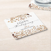 Fall Leaves Thanksgiving Dinner Kartonnen Onderzetters (Schuin)