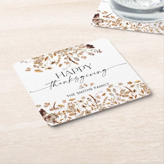 Fall Leaves Thanksgiving Dinner Kartonnen Onderzetters (Schuin)