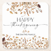 Fall Leaves Thanksgiving Dinner Kartonnen Onderzetters (Voorkant)