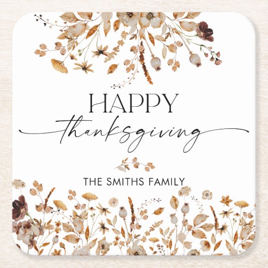 Fall Leaves Thanksgiving Dinner Kartonnen Onderzetters (Voorkant)