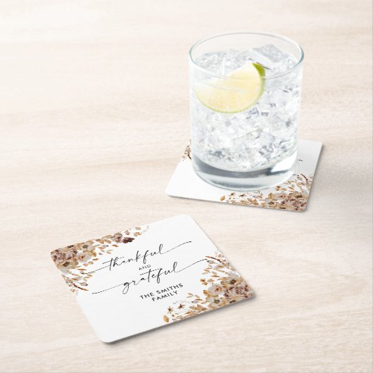 Fall Leaves Thanksgiving Dinner Kartonnen Onderzetters (Insitu)