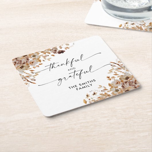 Fall Leaves Thanksgiving Dinner Kartonnen Onderzetters (Schuin)