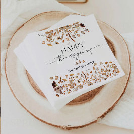 Fall Leaves Thanksgiving Dinner Paper Napkin Servet