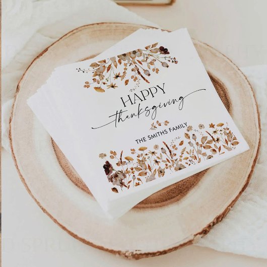 Fall Leaves Thanksgiving Dinner Paper Napkin Servet