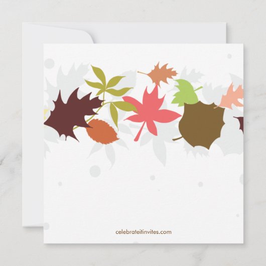 Fall Leaves Thanksgiving Dinner Party Kaart (Achterkant)