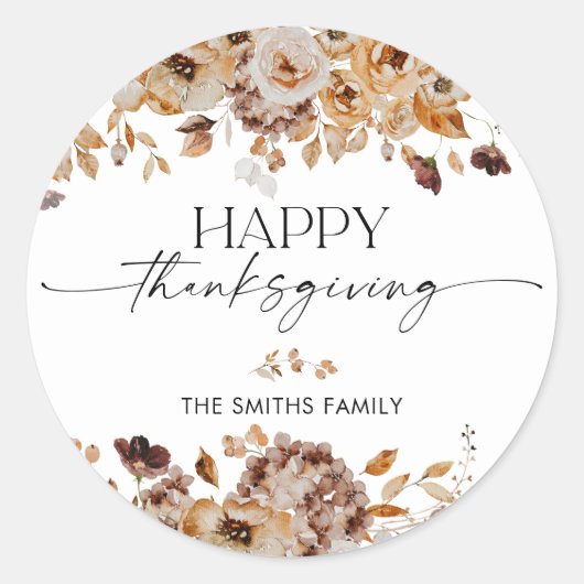 Fall Leaves Thanksgiving Dinner Sticker (Voorkant)