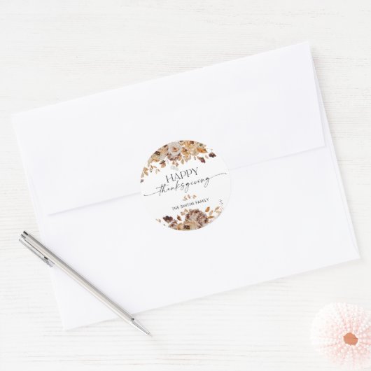 Fall Leaves Thanksgiving Dinner Sticker (Envelop)