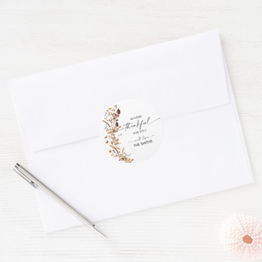 Fall Leaves Thanksgiving Dinner Sticker (Envelop)
