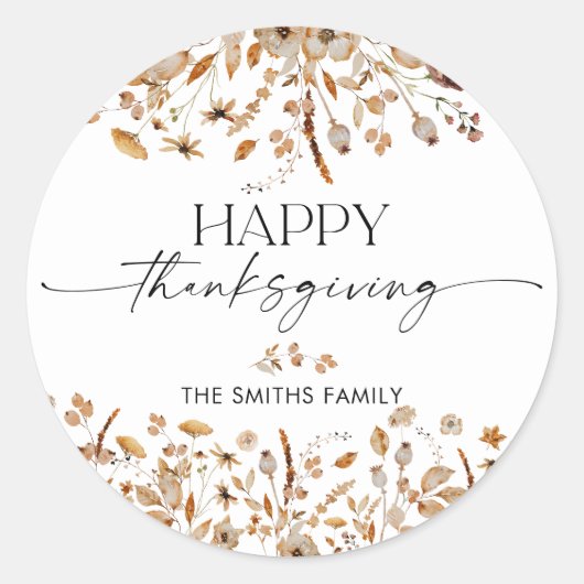 Fall Leaves Thanksgiving Dinner Sticker (Voorkant)