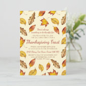 Fall Leaves Thanksgiving Feast - Kies uw kleur Kaart (Staand voorkant)