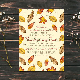 Fall Leaves Thanksgiving Feast - Kies uw kleur Kaart