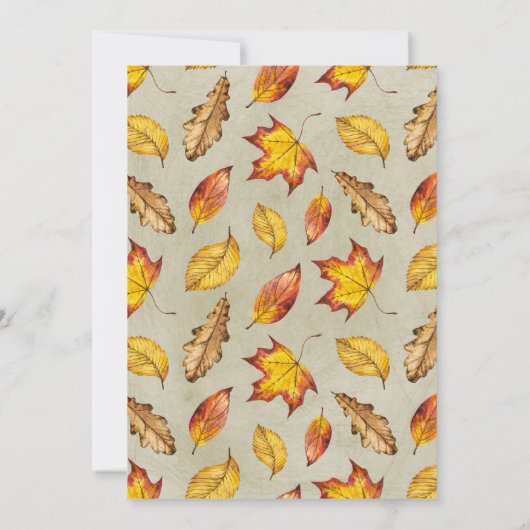 Fall Leaves Thanksgiving Feest Kaart (Achterkant)