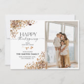 Fall Leaves Thanksgiving Flat Announcement Card Aankondiging (Voorkant)