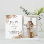 Fall Leaves Thanksgiving Flat Announcement Card Aankondiging (Staand voorkant)