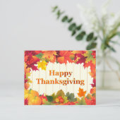 Fall Leaves Thanksgiving Holiday Briefkaart (Staand voorkant)