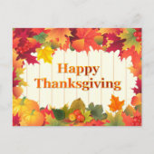 Fall Leaves Thanksgiving Holiday Briefkaart (Voorkant)