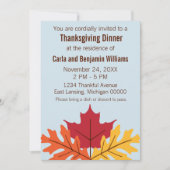 Fall Leaves Thanksgiving Invitation Kaart (Voorkant)