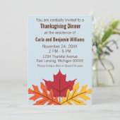 Fall Leaves Thanksgiving Invitation Kaart (Staand voorkant)